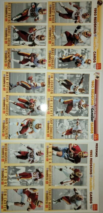 McDonald's Limited Edition 1993 NFL Collectors Cards (Redskins)